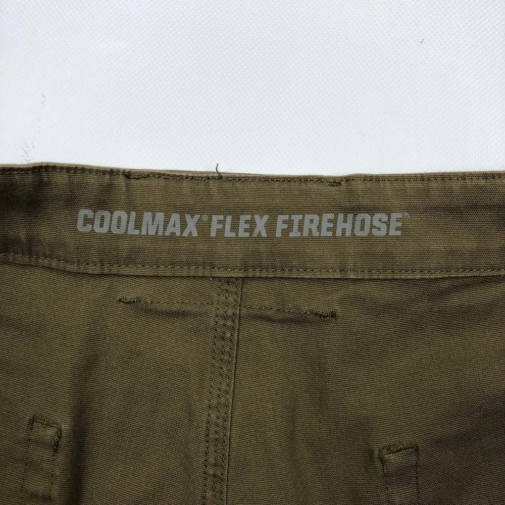 Duluth Trading Co Coolmax Flex Firehose Cargo Shorts Olive Mens 44 Relaxed Fit